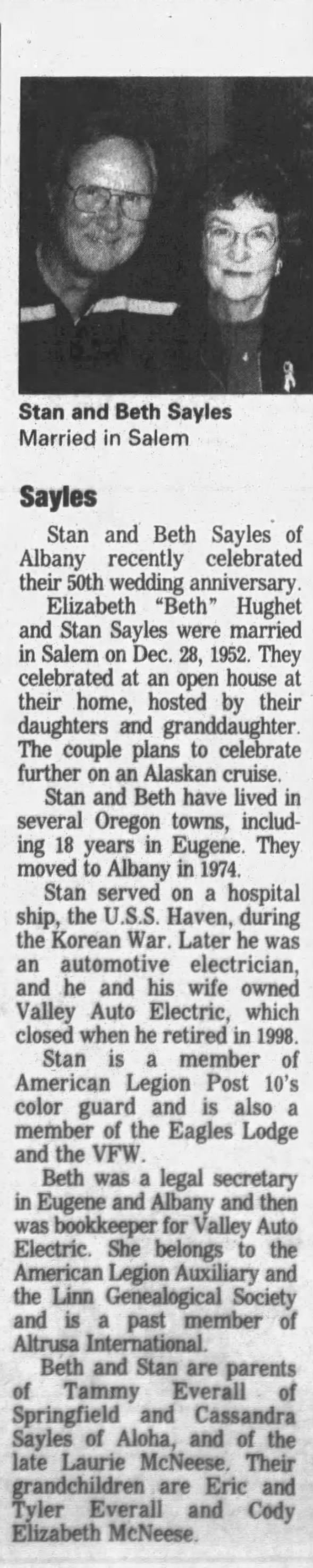 Clipping from Albany Democrat-Herald